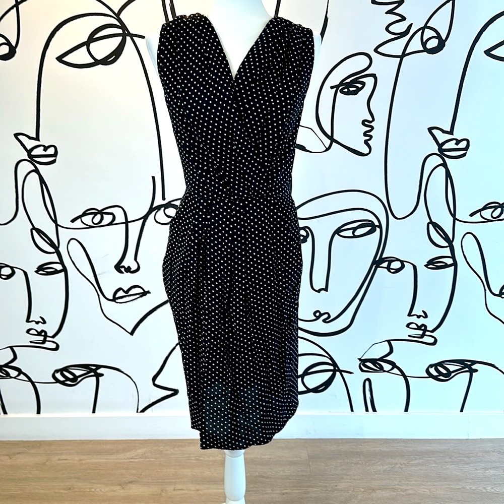 Black and white polkadot dress. Viereek. Medium. Has pockets!!